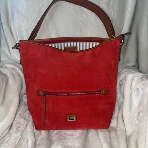 Dooney & Bourke Red Suede Shoulder Bag